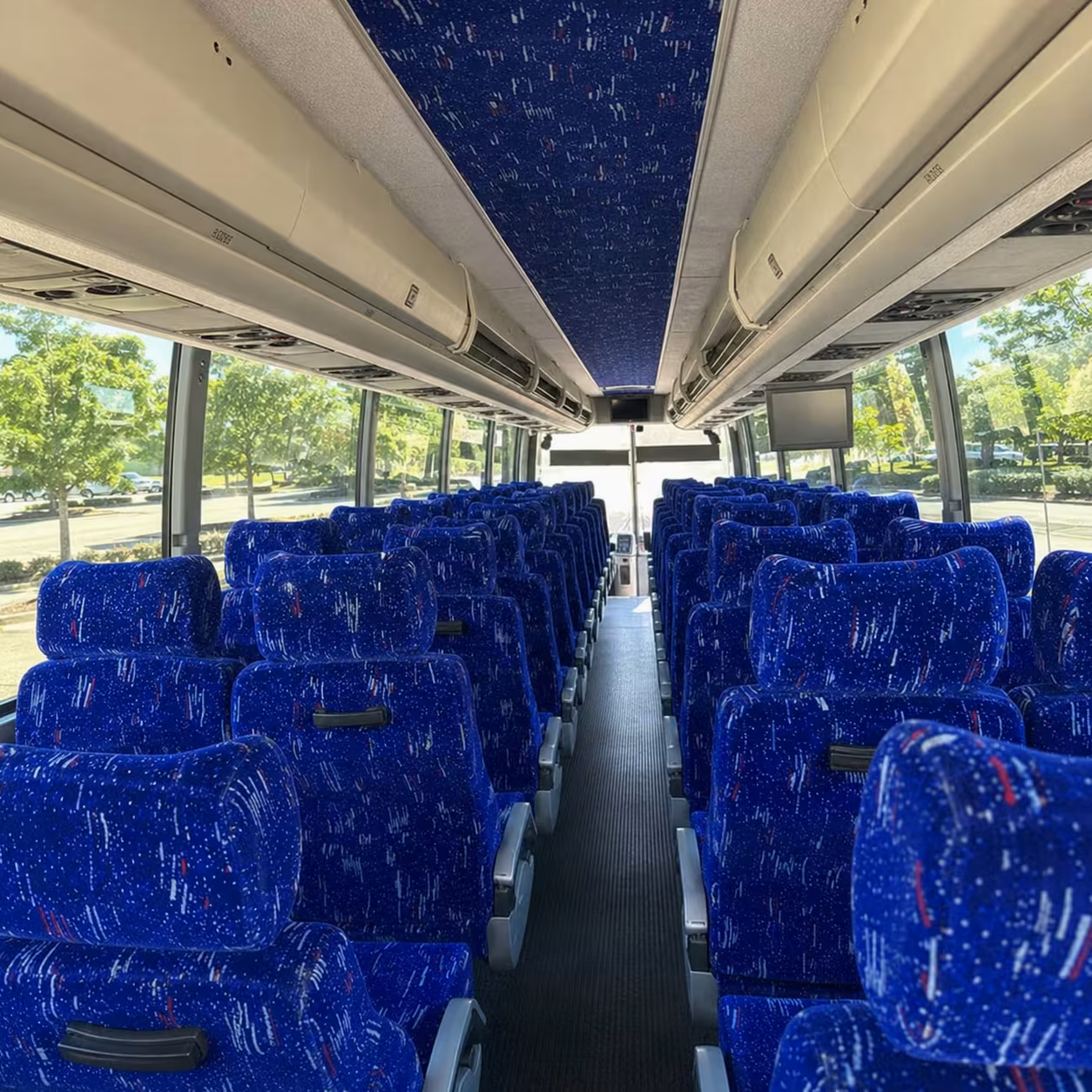 56 passenger charter bus interior