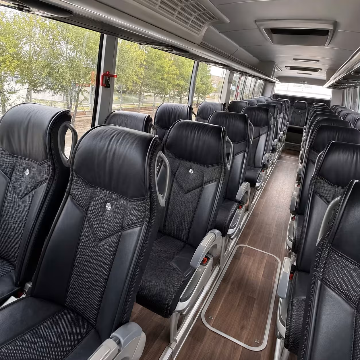 austin charter bus rental interior
